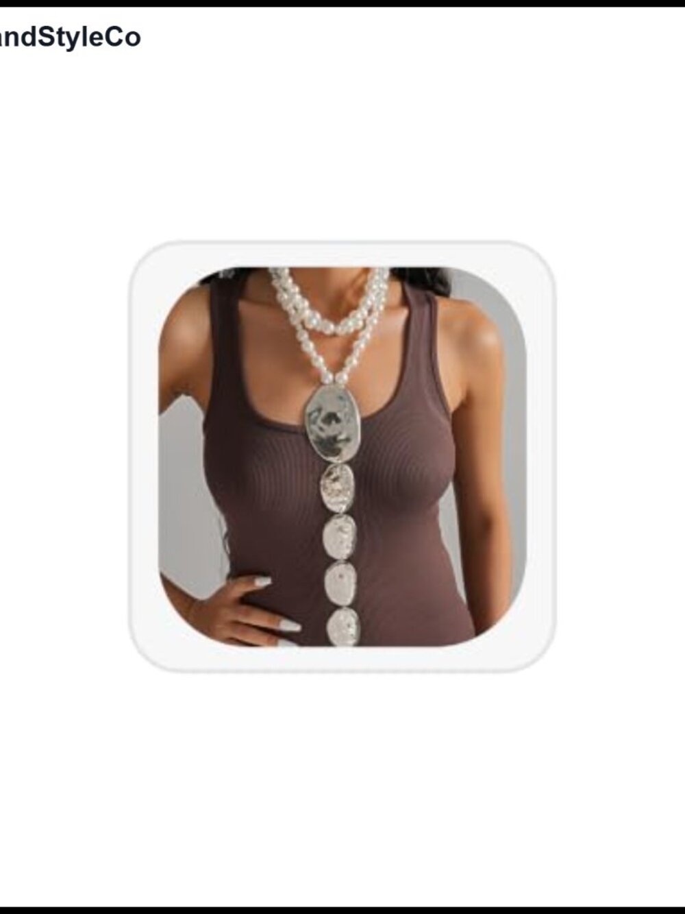 Chunky Gold Pendant Necklace Pearl Layered Statement Necklace Women Trendy